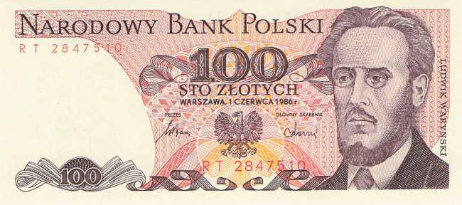 100 Zloty Polen p143e 1986
